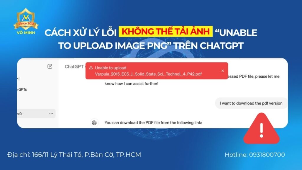 Cách xử lý lỗi không thể tải ảnh “Unable to Upload Image PNG” trên ChatGPT – Hướng dẫn chi tiết cho người dùng